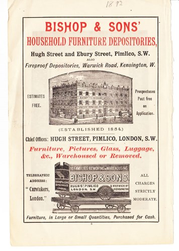 Bishop & Sons' early advert