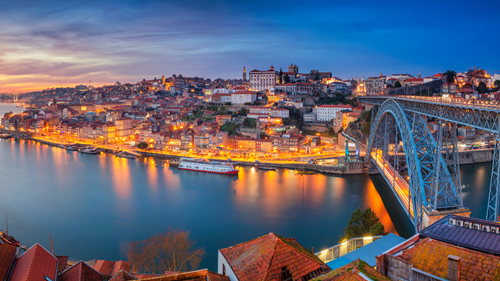 Panoramic cityscape of Porto, Portugal