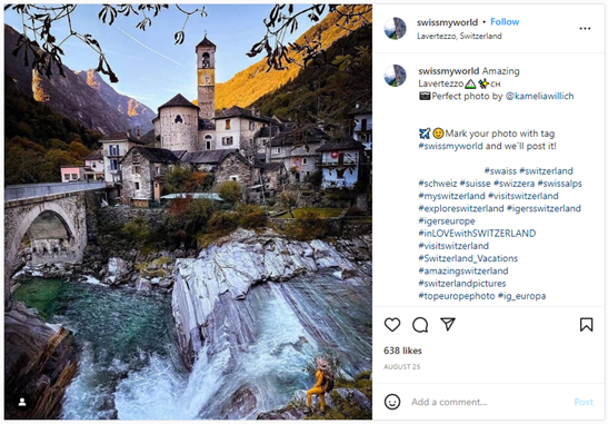 Switzerland Instagram post