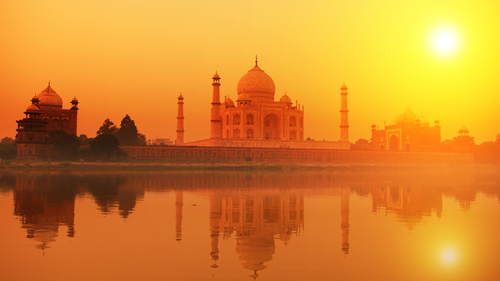 Sunset over the Taj Mahal