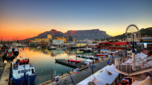 Cape Town harbour in South Africa.