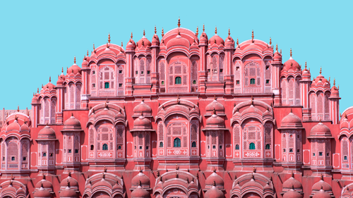 Skyline of Jaipur’s pink roof, India