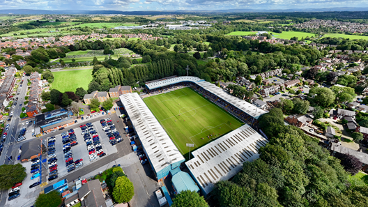 Bury Football Club grounds in Manchester.