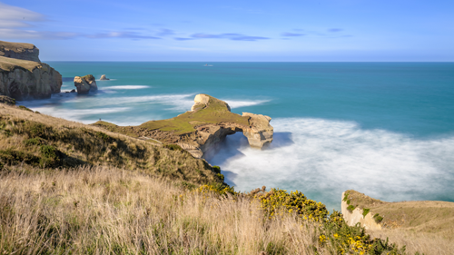 Coastal scenery in Dunedin New Zealand
