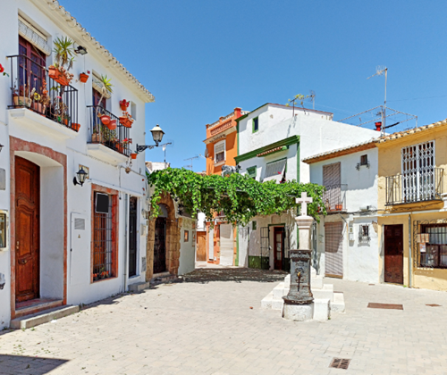 Small village square in Spain
