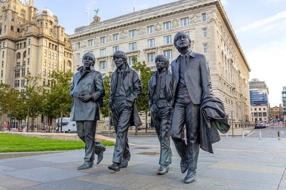 Statue of global artists the Beatles in Liverpool