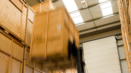 Bishop’s Move containerised storage with a forklift