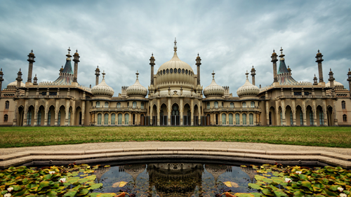 Brighton Royal Pavilion with its pond garden