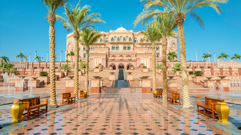Front courtyard of the Emirates Palace in Abu Dhabi.